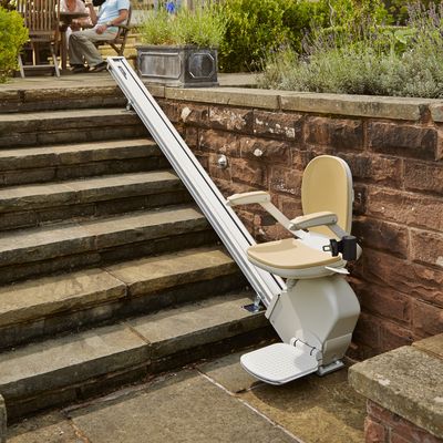 Brooks outdoor stairlift on garden steps